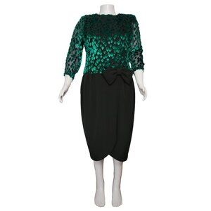 Vintage 1980s Edith Strauss Cocktail Dress, size XL